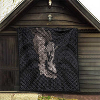 Hawaiian Tropical Plants Turtle and Shark Quilt Polynesian Art Tattoo Grayscale Color