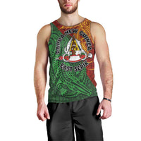 Papua New Guinea East Sepik Province Men Tank Top Tribal Crocodile Birds of Paradise Melanesian Tattoo