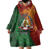 Papua New Guinea East Sepik Province Wearable Blanket Hoodie Tribal Crocodile Birds of Paradise Melanesian Tattoo