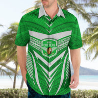 Custom Kimbe Cutters Rugby Hawaiian Shirt Papua New Guinea Polynesian Tattoo Green Version LT03 - Polynesian Pride