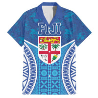 Fiji Day Family Matching Off Shoulder Short Dress and Hawaiian Shirt Fijian Masi Tribal Hibiscus Tattoo and Tapa Pattern