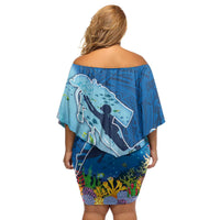 Polynesian Scuba Diving Family Matching Off Shoulder Short Dress and Hawaiian Shirt Beauty Corals with Underwater and Polynesian Pattern LT03 - Polynesian Pride