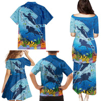 Polynesian Scuba Diving Family Matching Puletasi and Hawaiian Shirt Beauty Corals with Underwater and Polynesian Pattern LT03 - Polynesian Pride