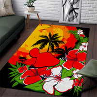 Hawaii Maui Island Area Rug Maui Map With Tropical Forest Sunset Vibe LT03 Black - Polynesian Pride