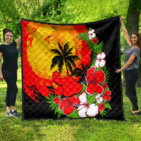 Hawaii Maui Island Quilt Maui Map With Tropical Forest Sunset Vibe LT03 - Polynesian Pride