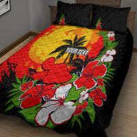 Custom Hawaii Maui Island Quilt Bed Set Maui Map With Tropical Forest Sunset Vibe LT03 - Polynesian Pride