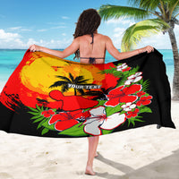 Custom Hawaii Maui Island Sarong Maui Map With Tropical Forest Sunset Vibe LT03 - Polynesian Pride