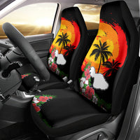 Hawaii Maui Island Car Seat Cover Maui Map With Tropical Forest Vintage Style LT03 - Polynesian Pride