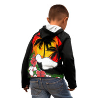Hawaii Maui Island Kid Hoodie Maui Map With Tropical Forest Vintage Style LT03 - Polynesian Pride