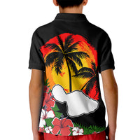 Hawaii Maui Island Kid Polo Shirt Maui Map With Tropical Forest Vintage Style LT03 - Polynesian Pride