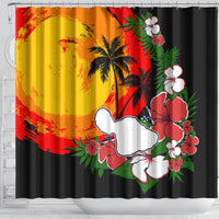 Hawaii Maui Island Shower Curtain Maui Map With Tropical Forest Vintage Style LT03 - Polynesian Pride