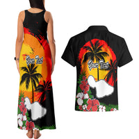 Custom Hawaii Maui Island Couples Matching Tank Maxi Dress and Hawaiian Shirt Maui Map With Tropical Forest Vintage Style LT03 - Polynesian Pride