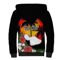 Custom Hawaii Maui Island Sherpa Hoodie Maui Map With Tropical Forest Vintage Style LT03 - Polynesian Pride