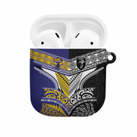 Rugby Niue and Aotearoa AirPods Case Hiapo with Maori Moko Tribal Heritage Tattoos LT03 Black - Polynesian Pride