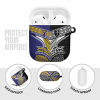 Rugby Niue and Aotearoa AirPods Case Hiapo with Maori Moko Tribal Heritage Tattoos - Polynesian Pride