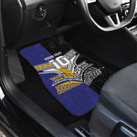 Custom Rugby Niue and Aotearoa Car Mats Hiapo with Maori Moko Tribal Heritage Tattoos - Polynesian Pride