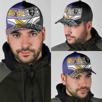 Niue and Aotearoa Rugby Classic Cap Hiapo with Maori Moko Tribal Heritage Tattoos - Polynesian Pride