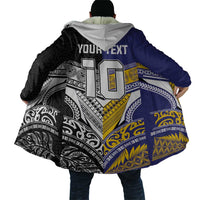 Custom Rugby Niue and Aotearoa Cloak Hiapo with Maori Moko Tribal Heritage Tattoos - Polynesian Pride
