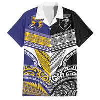 Custom Rugby Niue and Aotearoa Family Matching Summer Maxi Dress and Hawaiian Shirt Hiapo with Maori Moko Tribal Heritage Tattoos - Polynesian Pride
