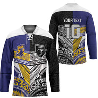 Custom Rugby Niue and Aotearoa Hockey Jersey Hiapo with Maori Moko Tribal Heritage Tattoos - Polynesian Pride