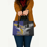 Rugby Niue and Aotearoa Leather Bag Hiapo with Maori Moko Tribal Heritage Tattoos - Polynesian Pride