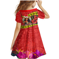 Hawaii Christmas Family Matching Mermaid Dress and Hawaiian Shirt Hula Girl Hibiscus With Hawaiian Style Tribal Fabric Patchwork LT03 - Polynesian Pride