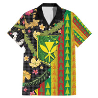 Hawaiian Tropical Plants Lei Family Matching Mermaid Dress and Hawaiian Shirt Kanaka Maoli Tribal with Palaka Motifs - Polynesian Pride