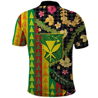 Hawaiian Tropical Plants Lei Polo Shirt Kanaka Maoli Tribal with Palaka Motifs - Polynesian Pride