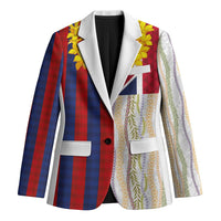 Hawaiian Tropical Plants Lei Blazer National Flag Style - Polynesian Pride