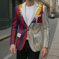 Hawaiian Tropical Plants Lei Blazer National Flag Style - Polynesian Pride