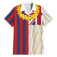 Hawaiian Tropical Plants Lei Family Matching Long Sleeve Bodycon Dress and Hawaiian Shirt National Flag Style - Polynesian Pride