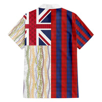 Hawaiian Tropical Plants Lei Family Matching Long Sleeve Bodycon Dress and Hawaiian Shirt National Flag Style - Polynesian Pride