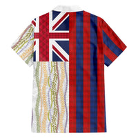 Hawaiian Tropical Plants Lei Family Matching Long Sleeve Bodycon Dress and Hawaiian Shirt National Flag Style - Polynesian Pride