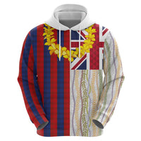Hawaiian Tropical Plants Lei Hoodie National Flag Style - Polynesian Pride