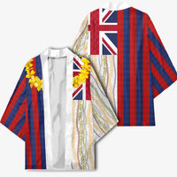 Hawaiian Tropical Plants Lei Kimono National Flag Style - Polynesian Pride