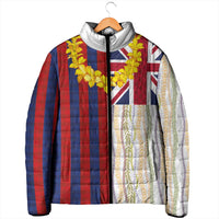 Hawaiian Tropical Plants Lei Padded Jacket National Flag Style - Polynesian Pride