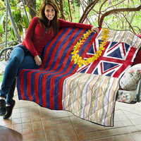 Hawaiian Tropical Plants Lei Quilt National Flag Style - Polynesian Pride