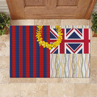 Hawaiian Tropical Plants Lei Rubber Doormat National Flag Style - Polynesian Pride
