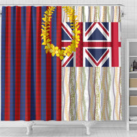 Hawaiian Tropical Plants Lei Shower Curtain National Flag Style - Polynesian Pride