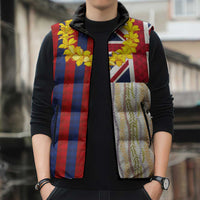 Hawaiian Tropical Plants Lei Sleeveless Puffer Jacket National Flag Style - Polynesian Pride