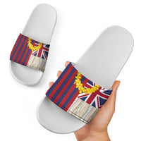 Hawaiian Tropical Plants Lei Slide Sandals National Flag Style - Polynesian Pride