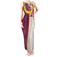 Hawaiian Tropical Plants Lei Tank Maxi Dress National Flag Style - Polynesian Pride