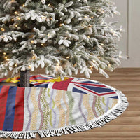 Hawaiian Tropical Plants Lei Tree Skirt National Flag Style - Polynesian Pride