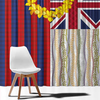 Hawaiian Tropical Plants Lei Window Curtain National Flag Style - Polynesian Pride
