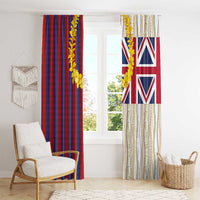 Hawaiian Tropical Plants Lei Window Curtain National Flag Style - Polynesian Pride