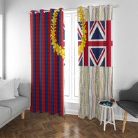 Hawaiian Tropical Plants Lei Window Curtain National Flag Style - Polynesian Pride