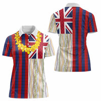 Hawaiian Tropical Plants Lei Women Polo Shirt National Flag Style - Polynesian Pride