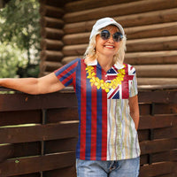 Hawaiian Tropical Plants Lei Women Polo Shirt National Flag Style - Polynesian Pride