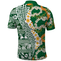 Hawaiian Plumeria Lei Polo Shirt Kakau Motifs and Palaka Half Style Green Color - Polynesian Pride