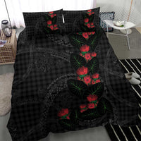 Hawaiian Kakau Art Bedding Set Taro Leaves with Ohia Lehua and Pakala Pattern - Polynesian Pride